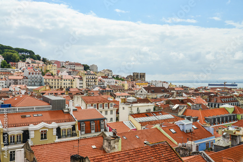 View from observation deck of the "Elevador de Santa Justa"