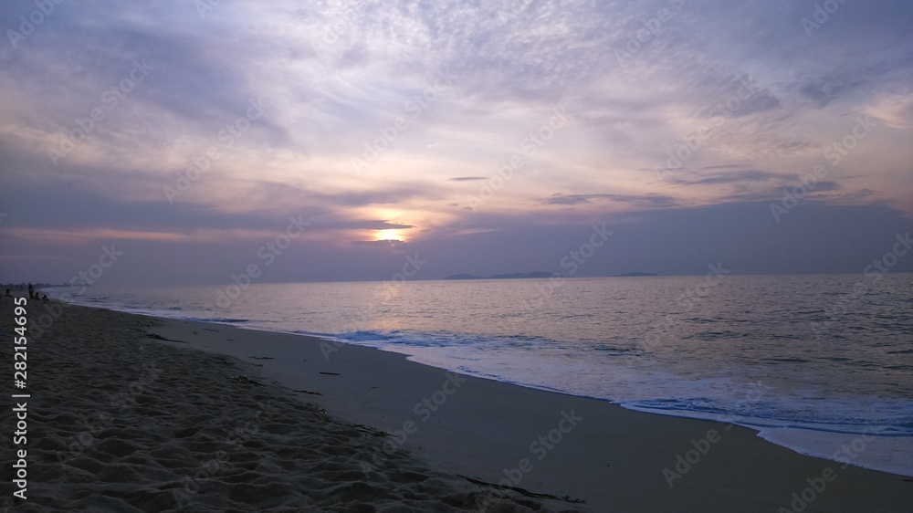 Sunrise on the beach background
