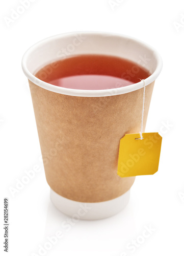Plakat Disposable takeaway cups with tea