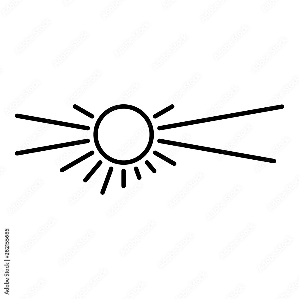 Desert sun icon. Outline desert sun vector icon for web design isolated on white background Desert sun icon. Outline desert sun vector icon for web design isolated on white background