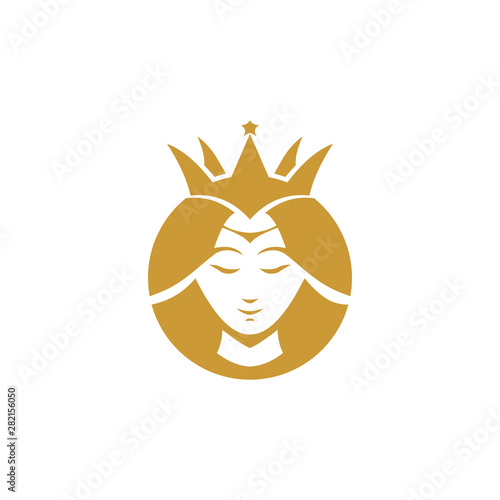Vector logo design template for a beautiful woman's face profile in purple and green flower leaves. Abstract design concepts for beauty salons, massages, cosmetics and spas