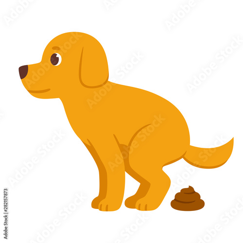 Cartoon dog pooping