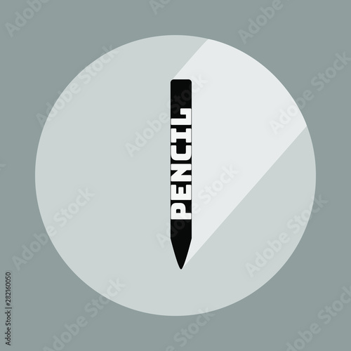 Pencil vector illustration in trendy flat design. For design, brand logo, background, wallpers and web. Different type with unique concept. Graphic set collection photo