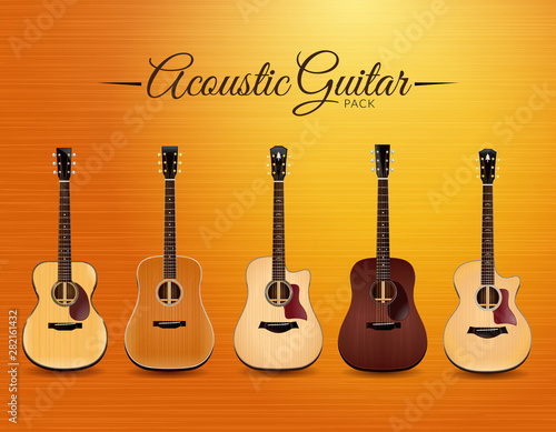 Realistic Acoustic Guitar Collection Design