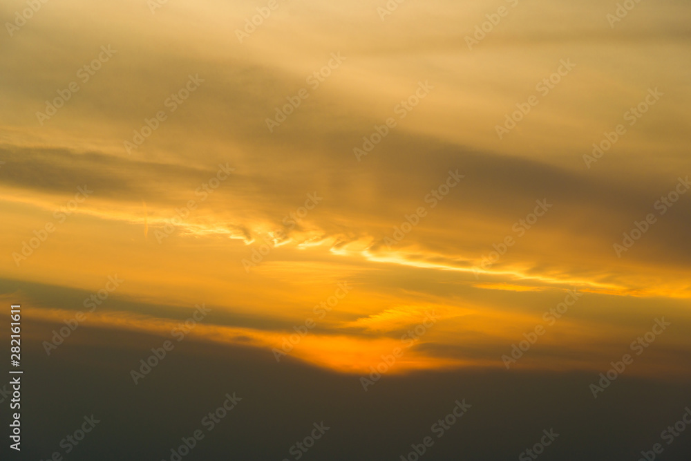 Beautiful sunset sky and clouds as background