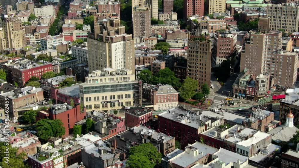 Aerial of Downtown New York City at Sunset (2019) Aerial of Downtown New York City at Sunset (2019)