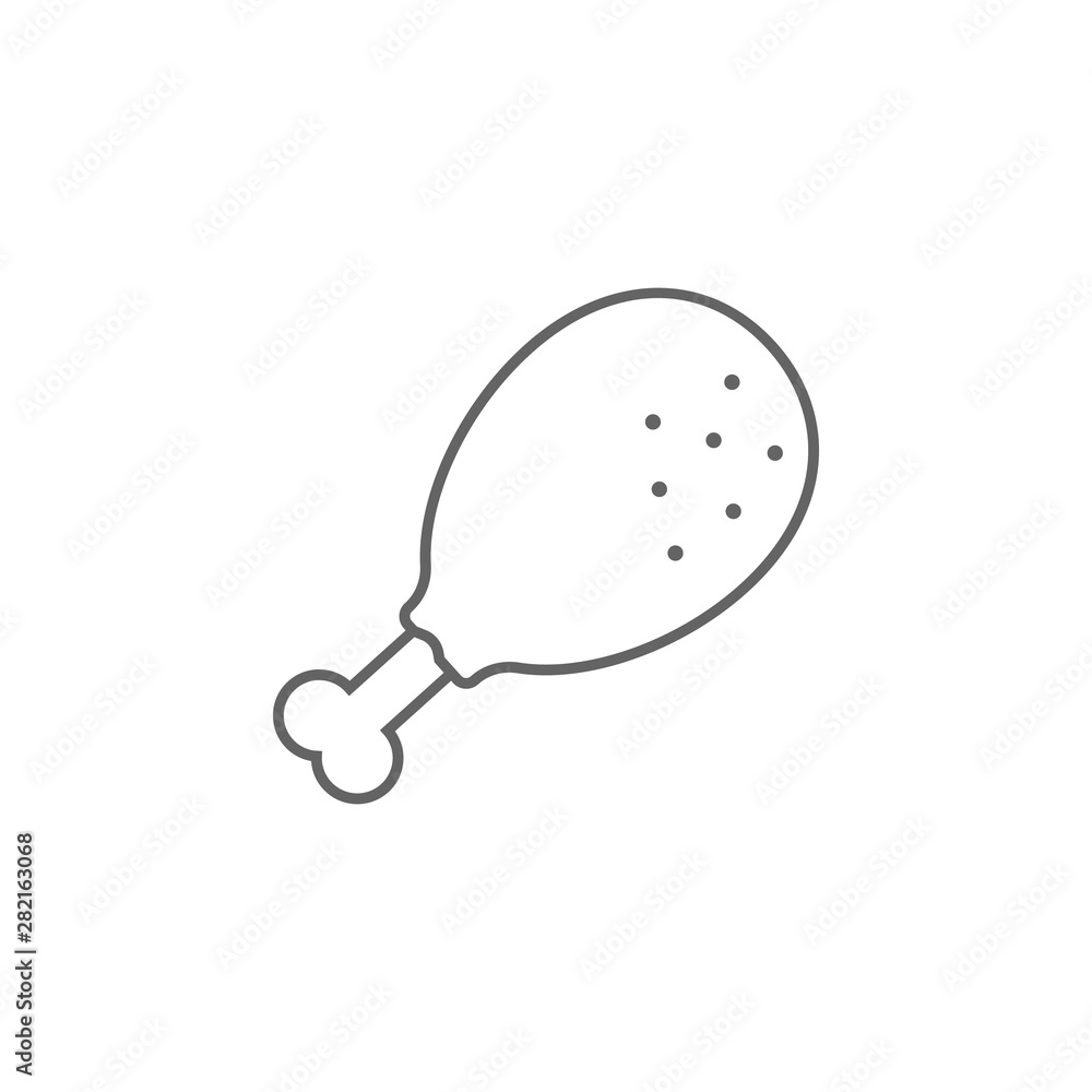 Prehistoric chicken leg icon. Element of prehistoric line icon Prehistoric chicken leg icon. Element of prehistoric line icon