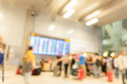 Blur light bokeh airport station background, blurred background concept