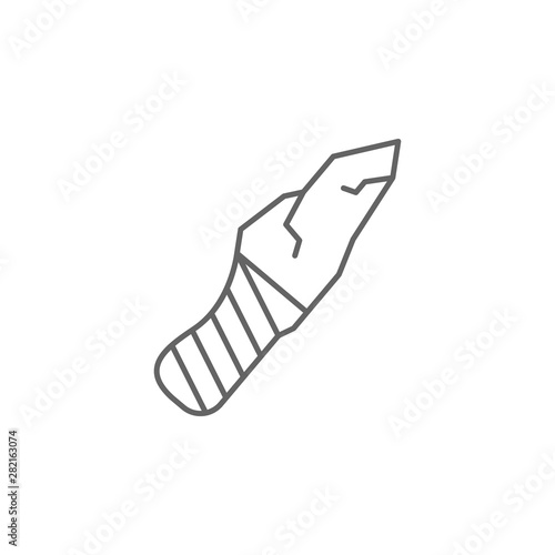 Prehistoric stone knife icon. Element of prehistoric line icon