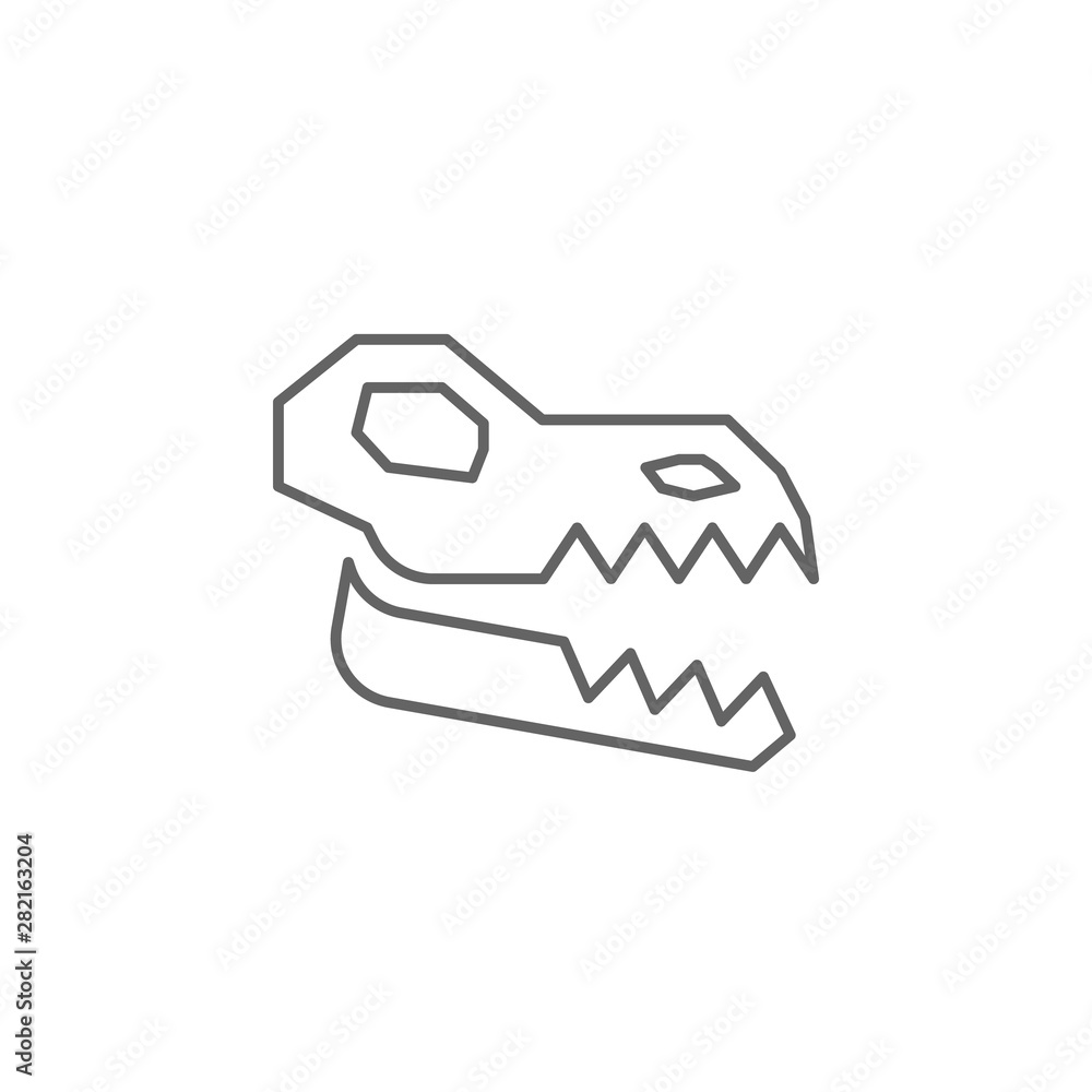 Prehistoric skull fossil icon. Element of prehistoric line icon Prehistoric skull fossil icon. Element of prehistoric line icon