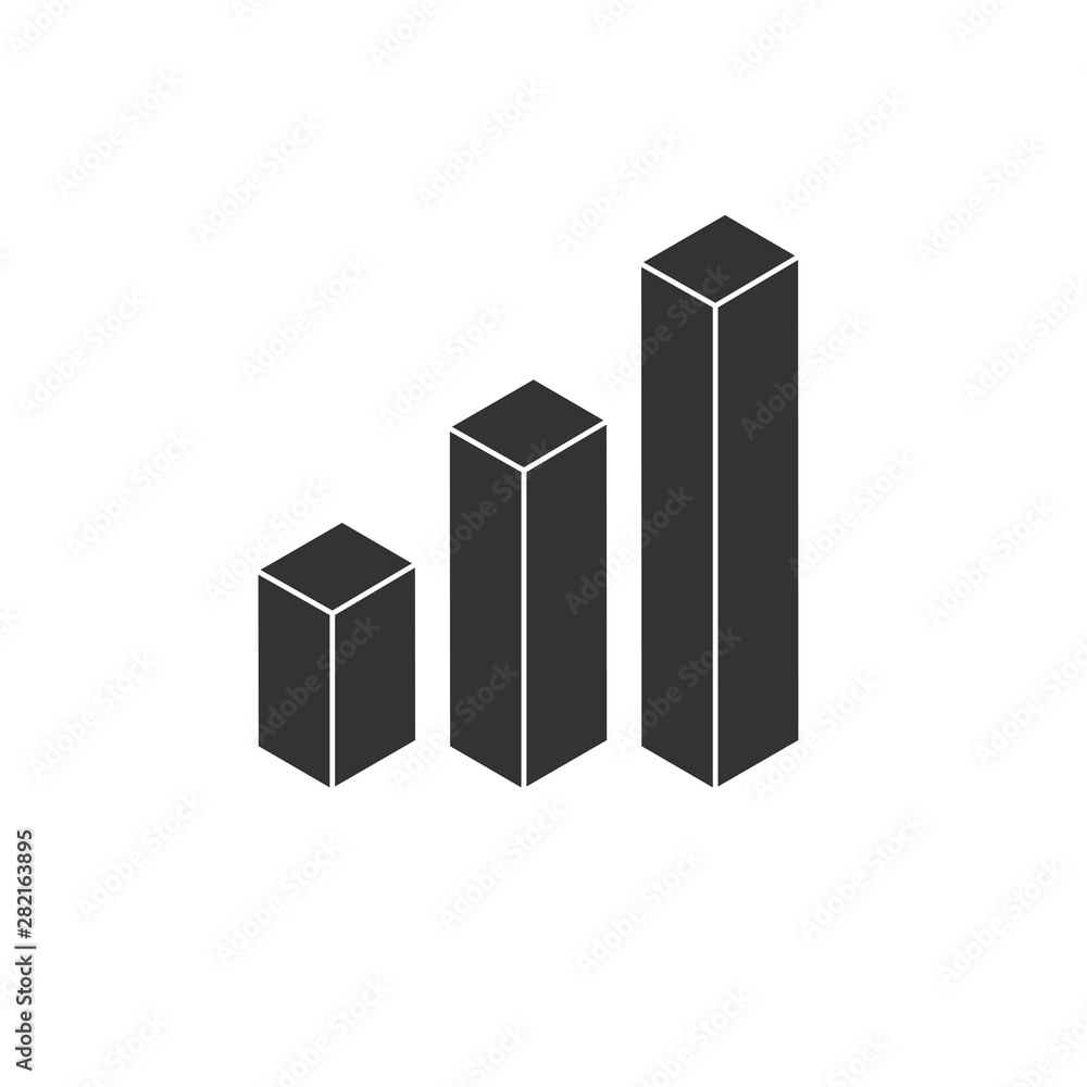 Icon Growing bar graph. business. vector illustration. Graphic. on white background