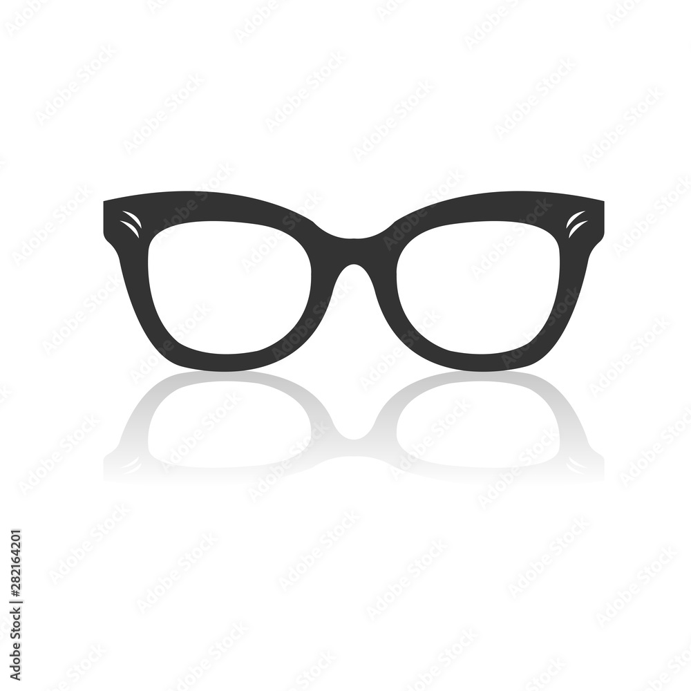 Fototapeta premium eyeglass icon black. sign design. vector Illustrator. on white background. symbol. Shadow
