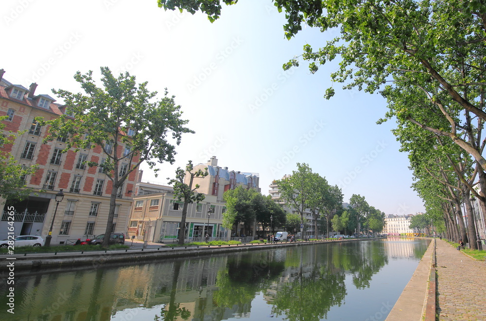 Canal Saint Martin cityscape Paris France