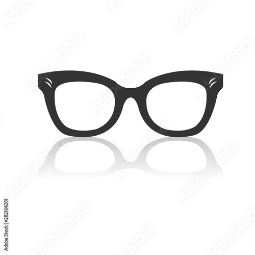 eyeglass icon black. sign design. vector Illustrator. on white background. symbol. Shadow