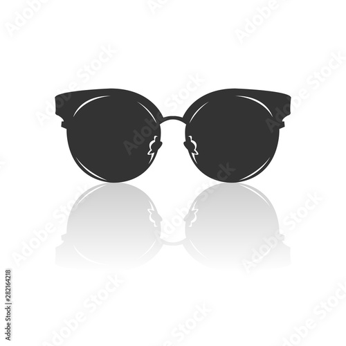 eyeglass icon black. sign design. vector Illustrator. on white background. symbol. Shadow