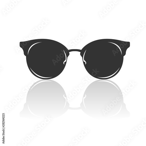 eyeglass icon black. sign design. vector Illustrator. on white background. symbol. Shadow