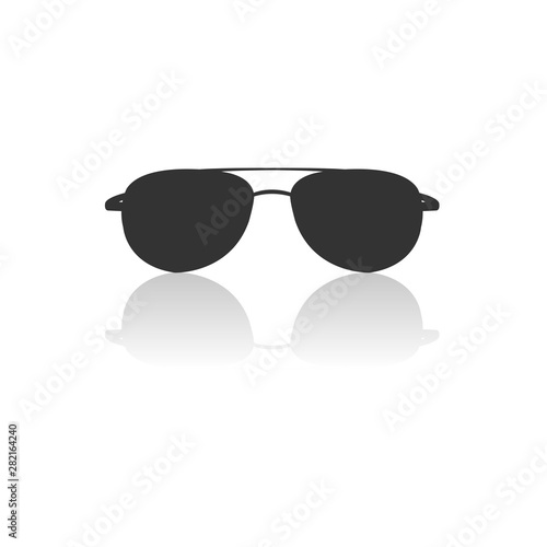 eyeglass icon black. sign design. vector Illustrator. on white background. symbol. Shadow