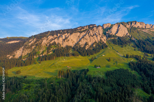 Mountains of the Swiss Alps at sunset