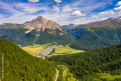 Wonderful Switzerland from above - aerial view over the Swiss Alps © 4kclips