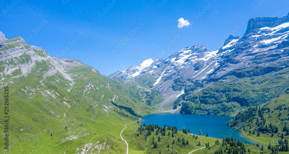 Beautiful mountain lake in the Swiss Alps - Switzerland from above Beautiful mountain lake in the Swiss Alps - Switzerland from above