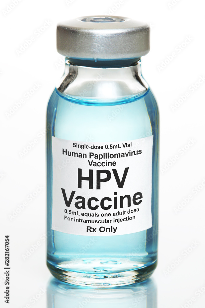 Small drug vial with HPV vaccine Small drug vial with HPV vaccine