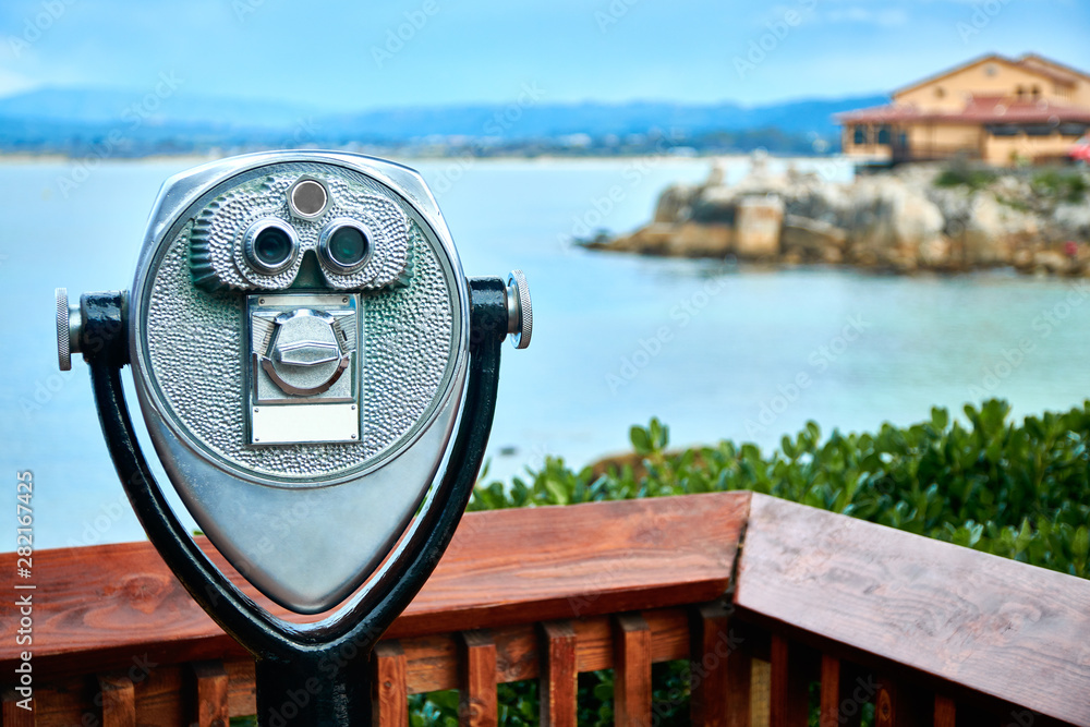 Observation deck with binoculars Observation deck with binoculars