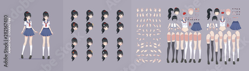 Anime manga girl character animation motion design