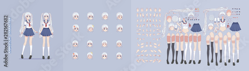 Anime manga girl character animation motion design
