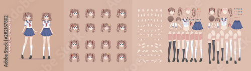 Anime manga girl character animation motion design