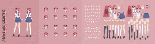 Anime manga girl character animation motion design