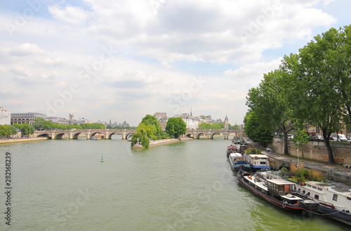 Seine river Cite Island cityscape Paris France