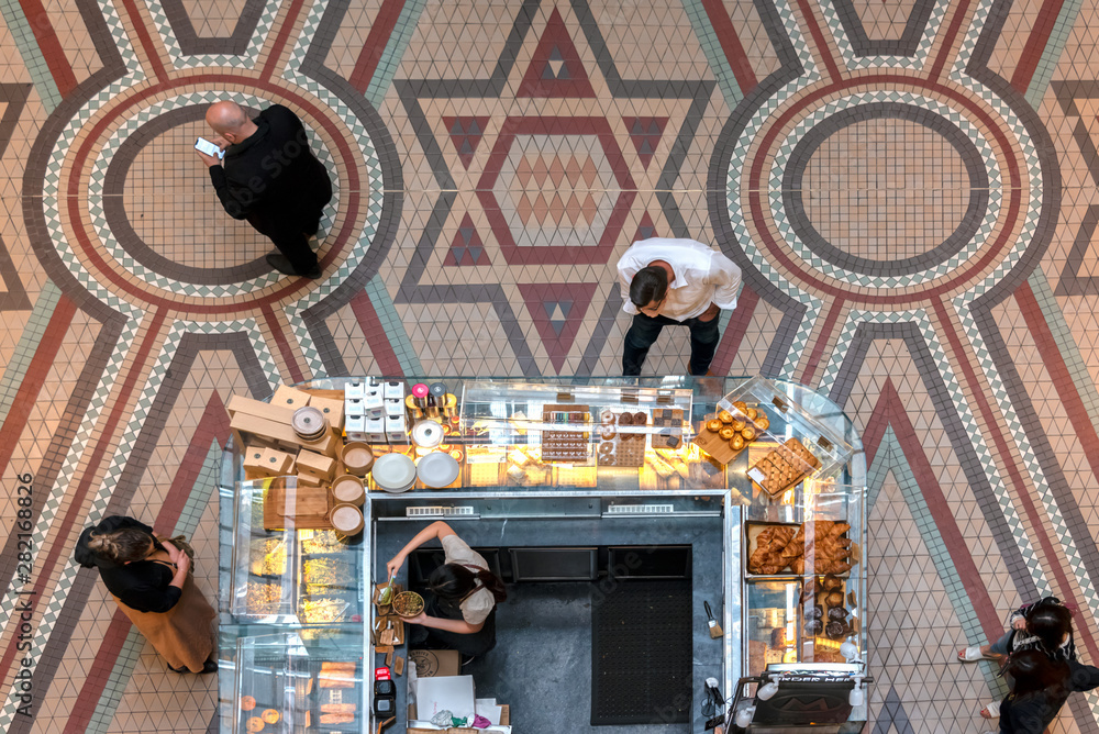 Fototapeta premium Customers selecting food at a cafe in Sydney Australia