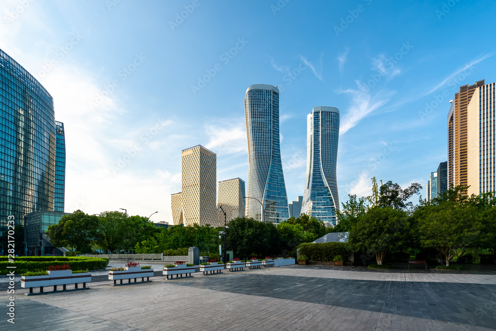 Fototapeta premium Modern Architecture of Urban Skyline..