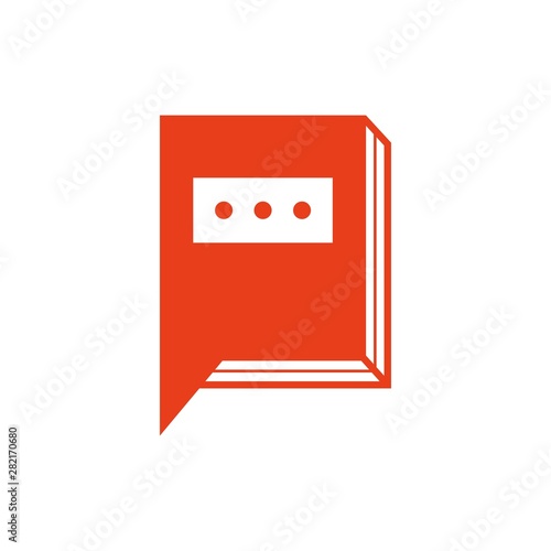 Chat Book E-Book Read Library Education Isolated Logo Vector Business