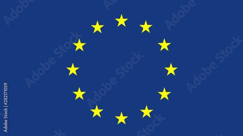European Union and Italy flags, video fade of the two national flags