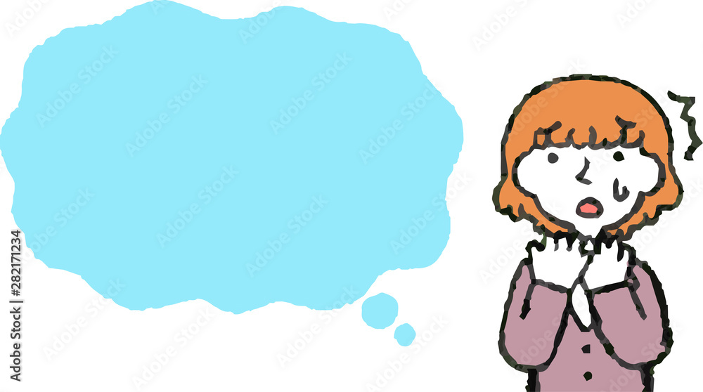 Illustration of a Upper body of Business woman face and pose with Speech Balloon Illustration of a Upper body of Business woman face and pose with Speech Balloon