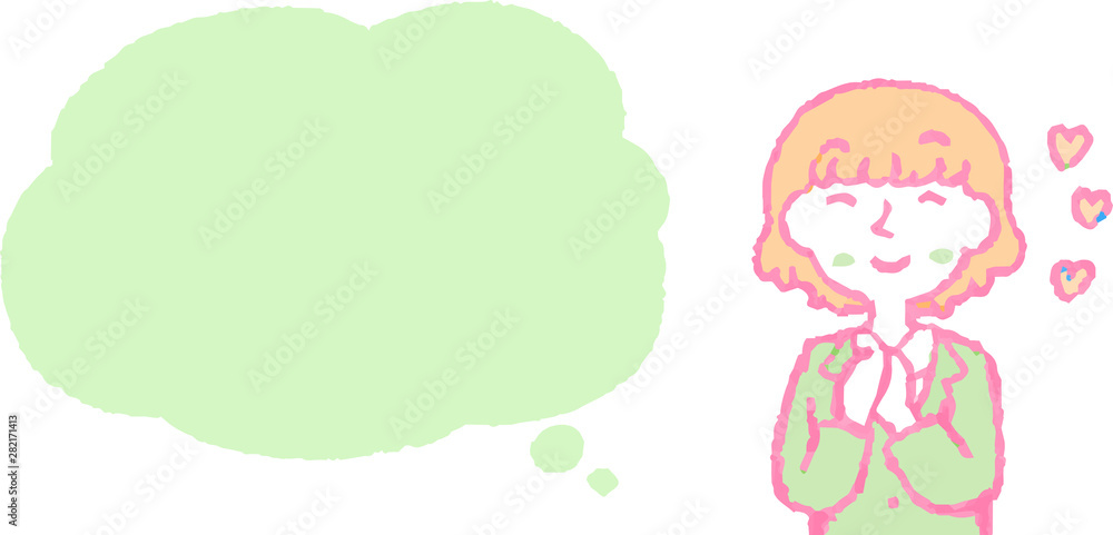 Illustration of a Upper body of Business woman face and pose with Speech Balloon Illustration of a Upper body of Business woman face and pose with Speech Balloon