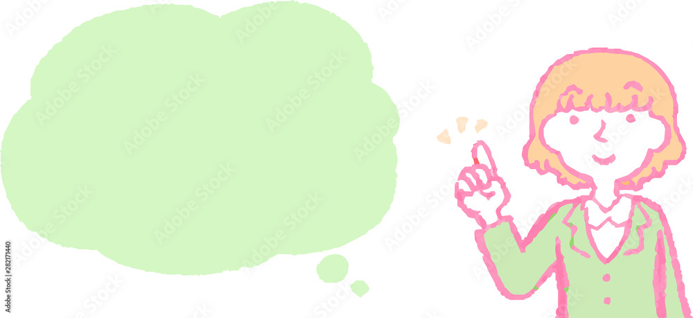 Illustration of a Upper body of Business woman face and pose with Speech Balloon Illustration of a Upper body of Business woman face and pose with Speech Balloon