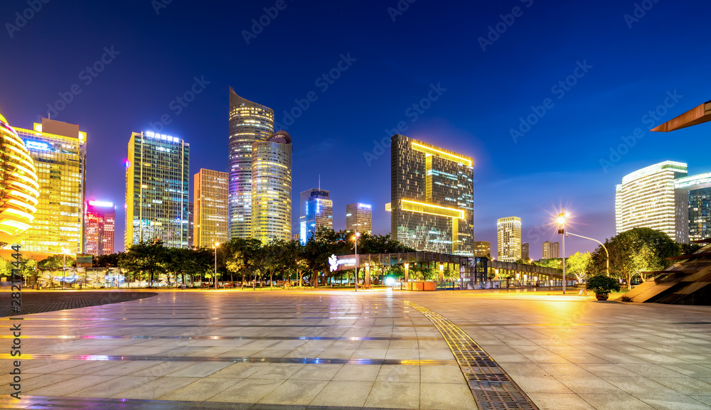 Obraz premium Urban Nightscape Modern Architecture..