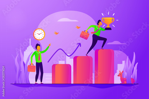 Personal development and goals achievement. Career growth. Self-management, self regulation learning, self-organization course concept. Vector isolated concept creative illustration