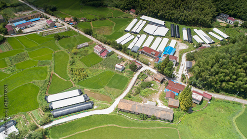 Aerial photo shows rural pastoral scenery of ningguo city, xuancheng city, anhui province, China photo