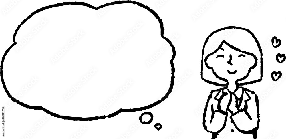 Upper body of Business woman face and pose with Speech Balloon Upper body of Business woman face and pose with Speech Balloon