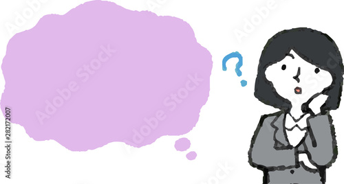 Upper body of Business woman face and pose with Speech Balloon