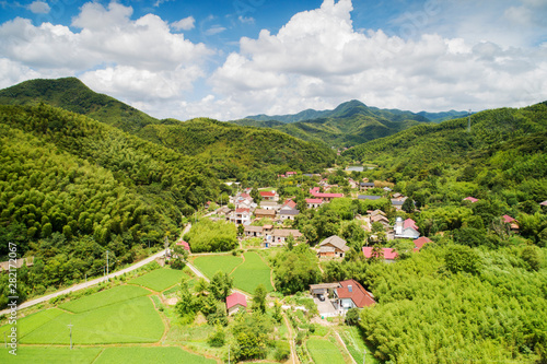 Aerial photo shows rural pastoral scenery of ningguo city, xuancheng city, anhui province, China