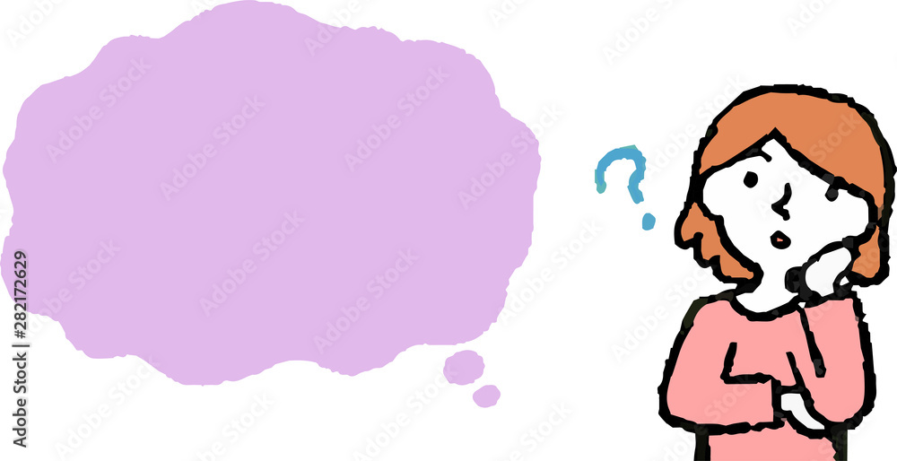 Upper body of woman face and pose with Speech Balloon Upper body of woman face and pose with Speech Balloon