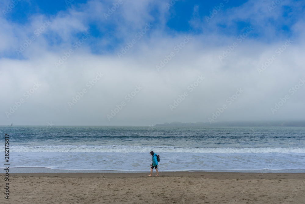 beautiful view of Baker Beach in San Francisco,USA