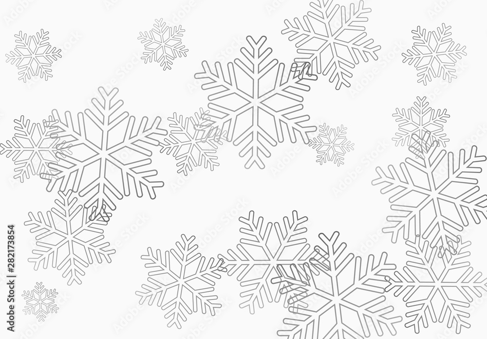 Winter holiday pattern with black snowflakes background