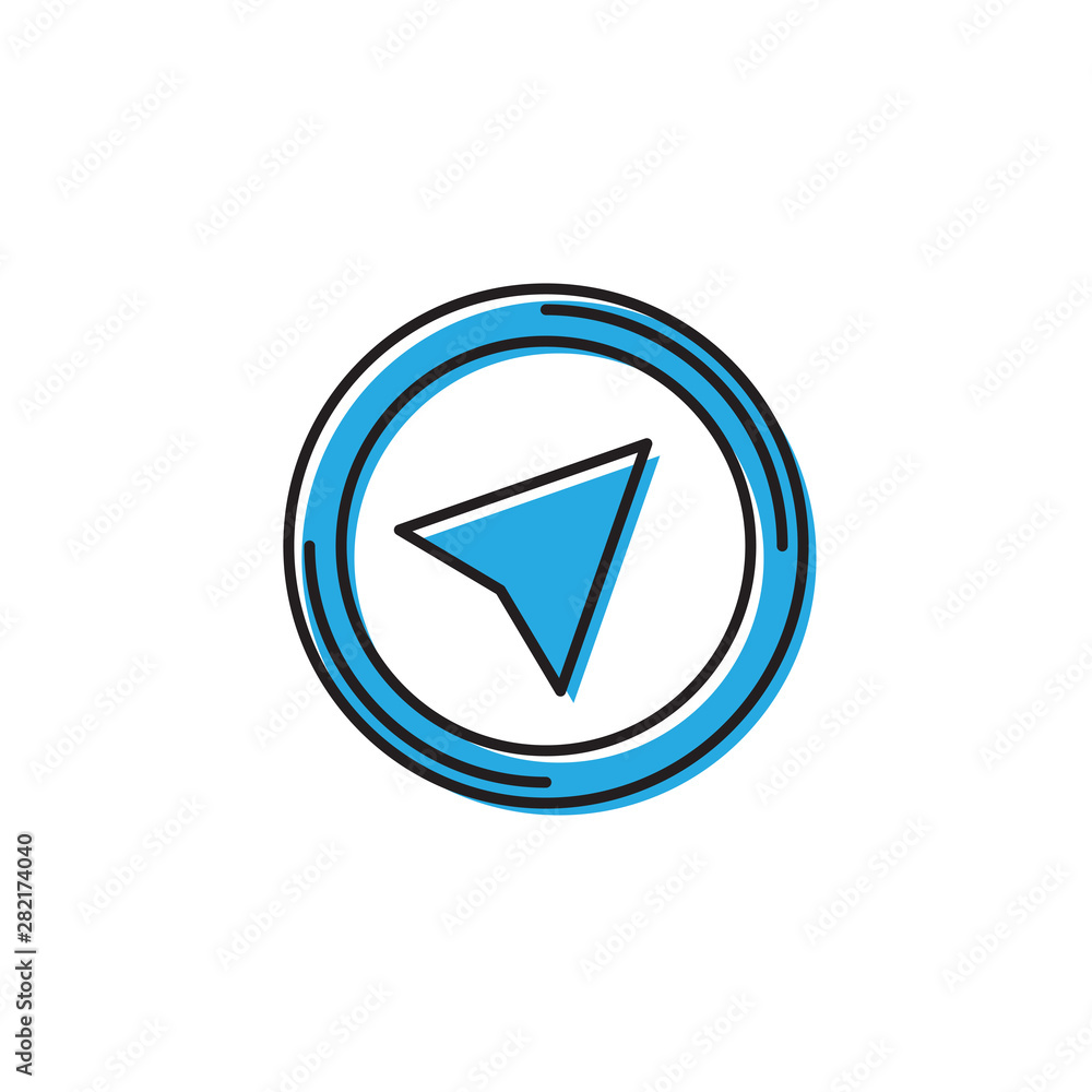 Navigation cursor vector icon symbol isolated on white background Navigation cursor vector icon symbol isolated on white background