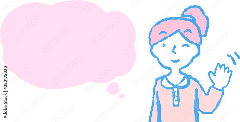 Upper body of woman face and pose with Speech Balloon Upper body of woman face and pose with Speech Balloon