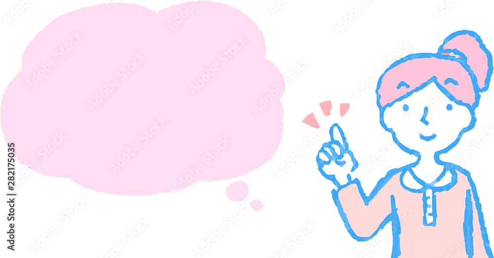 Upper body of woman face and pose with Speech Balloon Upper body of woman face and pose with Speech Balloon